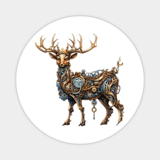 Steampunk Christmas Reindeer Magnet